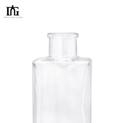 Material Collar de vidrio 700ml 750ml Brandy claro ron whisky ginebra vodka botella con corcho
