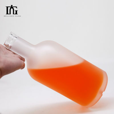 Botella de vidrio transparente de 500 ml para vodka, ron, ginebra, licores, whisky y bebidas alcohólicas