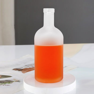 Botella de vidrio transparente de 500 ml para vodka, ron, ginebra, licores, whisky y bebidas alcohólicas