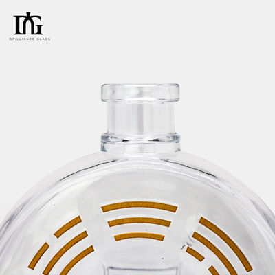 Collar de vidrio 450ml 700ml 750ml Ron Vodka Whisky Liquor Gin Flasca de bebidas espirituosas con corcho