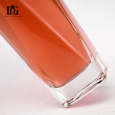 500 ml 750 ml 1000 ml Collar de vidrio transparente Cuadrado vacío Flint botella de bebida para el vino
