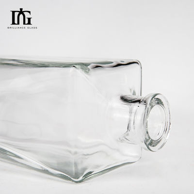 500 ml 750 ml 1000 ml Collar de vidrio transparente Cuadrado vacío Flint botella de bebida para el vino