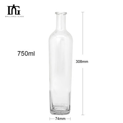 Brilliance ofrece 700ml 750ml de vino vacío botella de vidrio de whisky con varias capacidades