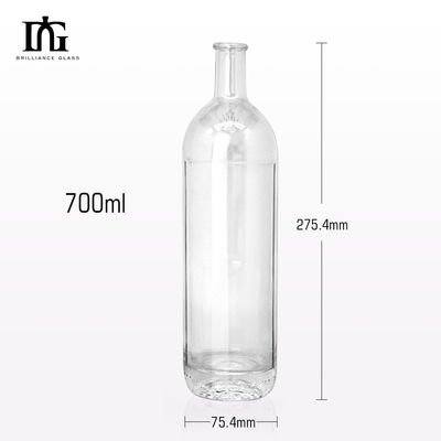 Whisky Rum Gin Tequila Brandy Spirits Botella de vidrio con tapon de corcho 750 ml Capacidad