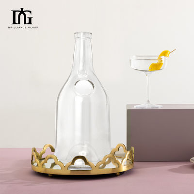 Logotipo personalizado Botella de vidrio de 500 ml/700 ml para brandy zumo de vino o licor Diseño único