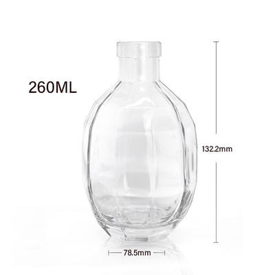 Cuerpo de vidrio 250ml 375ml 500ml Vodka Liquor Vino Botella de alcohol con tapa para el whisky de brandy