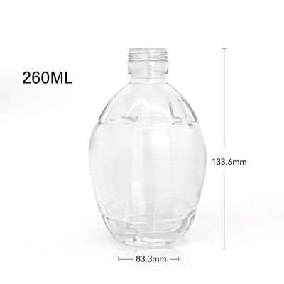 Botellas de jarabe de arce de 250 ml 375 ml 700 ml de cuello de vidrio Dispensador de jarabe plano con mango