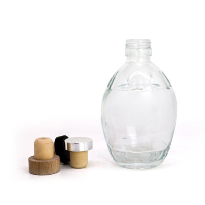 Botellas de jarabe de arce de 250 ml 375 ml 700 ml de cuello de vidrio Dispensador de jarabe plano con mango