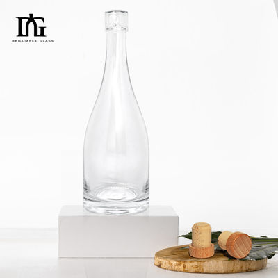 Personaliza botella de vidrio de 500 ml para brandy jugo vino licor espíritu OEM / ODM forma única