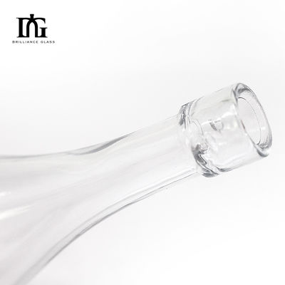 Personaliza botella de vidrio de 500 ml para brandy jugo vino licor espíritu OEM / ODM forma única