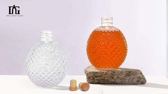 Té 700 ml Botella de vino de vidrio transparente para vodka y whisky Logotipo aceptable para beber