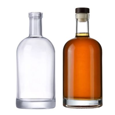 Botellas de vidrio para bebidas industriales de 750 ml de capacidad para vodka caliente, brandy y vino helado