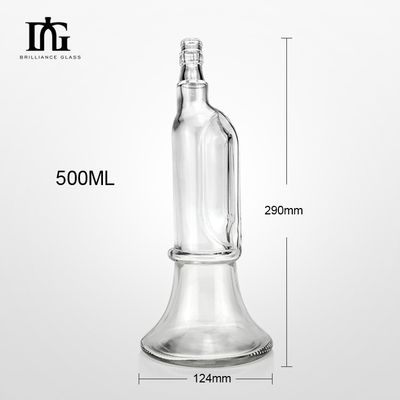 Material de cuello de vidrio personalizado Botellas de licor de vidrio para gins 500ml 700ml sin plomo
