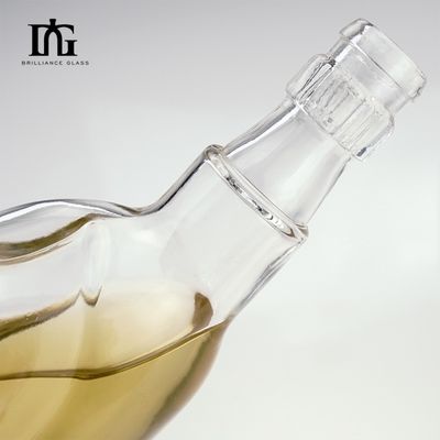 Material de cuello de vidrio personalizado Botellas de licor de vidrio para gins 500ml 700ml sin plomo
