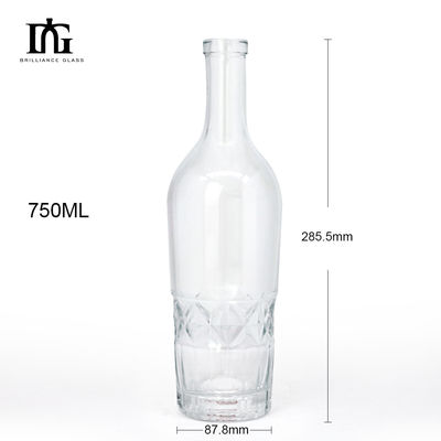 Acceptable OEM / ODM estilo europeo de lujo 700ml 750ml exclusivo whisky ron botella de cristal de ginebra