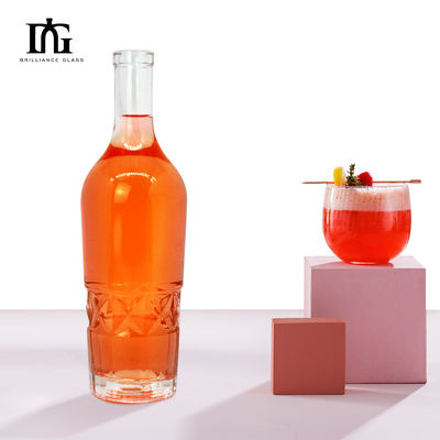 Acceptable OEM / ODM estilo europeo de lujo 700ml 750ml exclusivo whisky ron botella de cristal de ginebra