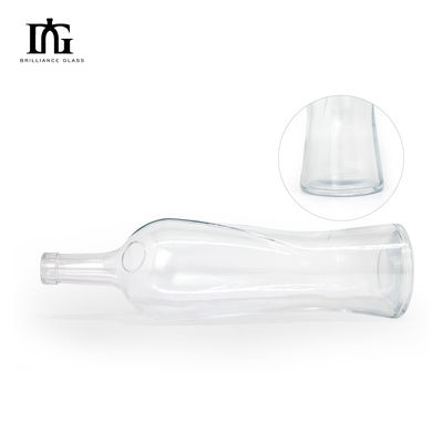 Botella de vino de vidrio de 750 ml para bebidas alcohólicas Collar de whisky Material vidrio tipo tapa tornillo de corcho ambos