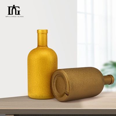 Botella de vidrio de 500 ml con corcho y tapa de tornillo para aceite de oliva licores de ginebra vodka líquido de venta