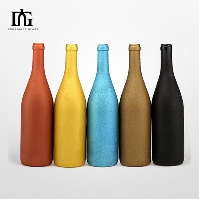 500 ml/750 ml de capacidad botella de vidrio de vino de color mate personalizado para vino tinto y licor