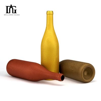 500 ml/750 ml de capacidad botella de vidrio de vino de color mate personalizado para vino tinto y licor