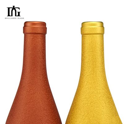 500 ml/750 ml de capacidad botella de vidrio de vino de color mate personalizado para vino tinto y licor
