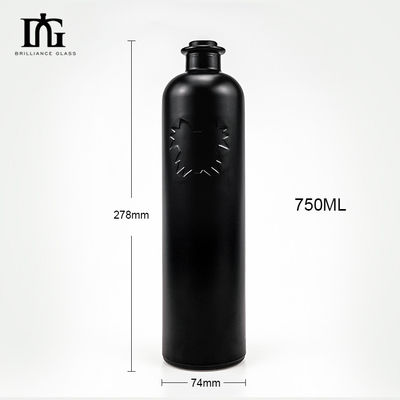 OEM/ODM aceptable Botella de vidrio de vodka de 750 ml con tapa de metal y tapa de tornillo de corcho