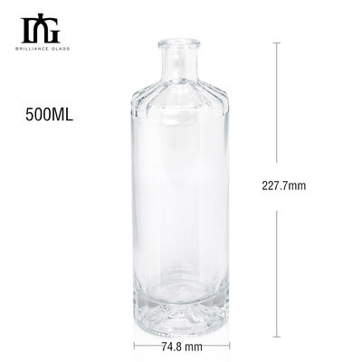 Tipo de sellado Corcho 750 ml Botella de vidrio cuadrado de vino para botellas de licor de diseño personalizado