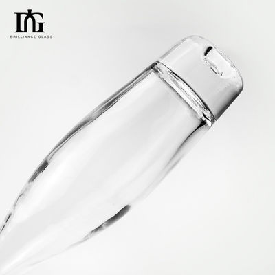 Logotipo personalizado Vidrio transparente Botella de vino de 550 ml para champán/whisky/vodka/liquor