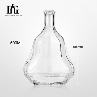 Material del cuerpo de vidrio Botella de licor de 500 ml con corcho Vidrio vacío Botella de forma especial