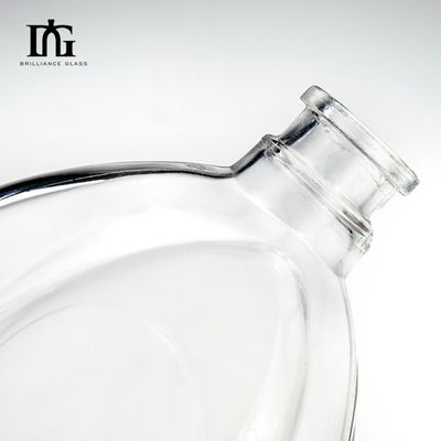 En stock 700 ml extra botella de vidrio de sílex con tapón de madera para ginebra vodka ron licores