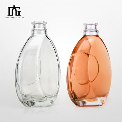 En stock 700 ml extra botella de vidrio de sílex con tapón de madera para ginebra vodka ron licores