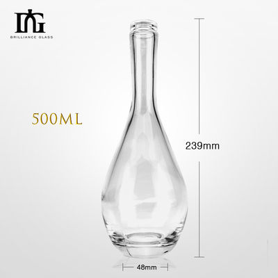 500ml/700ml/750ml Fin Personalizable Esbelto Cuello Largo Champagne Vodka Botella de vidrio de vino