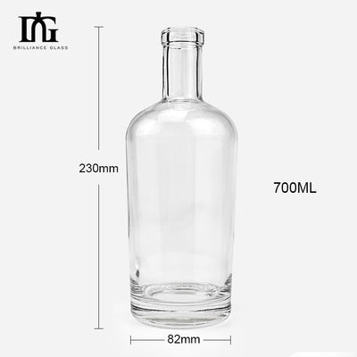 Material del cuello Vidrio 500 ml/700 ml Botellas de licor vacías redondas con tapones de corcho
