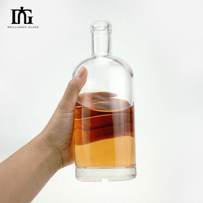 Material del cuello Vidrio 500 ml/700 ml Botellas de licor vacías redondas con tapones de corcho