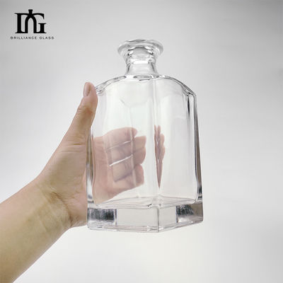 Botella de vidrio de 750 ml con forma de molde personalizada Super Flint Whiskey Gin Vodka Botella de licor
