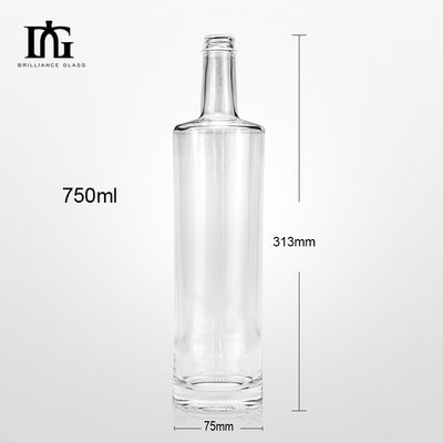 Grabación de botellas de vidrio redondas clásicas vacías de 500 ml personalizadas para licor