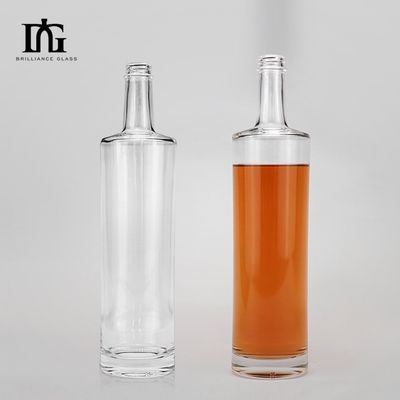 Grabación de botellas de vidrio redondas clásicas vacías de 500 ml personalizadas para licor