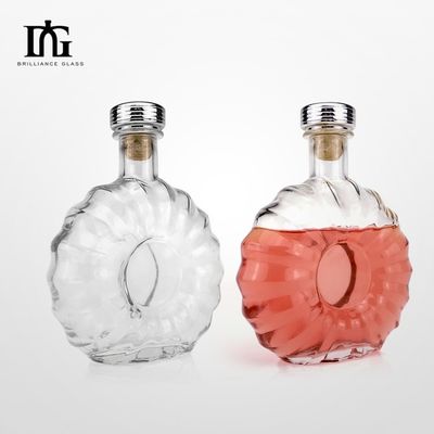 Whisky Gin Vodka Brandy Botella de vidrio de 500 ml para embalaje de licores Diseño personalizado