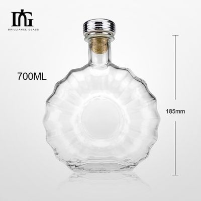 Whisky Gin Vodka Brandy Botella de vidrio de 500 ml para embalaje de licores Diseño personalizado