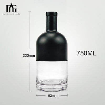 Botella de vidrio redonda vacía de 770 ml para whisky, brandy, vodka, ron, ginebra y otras bebidas espirituosas