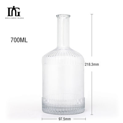 500 ml/700 ml Botella de vidrio transparente de alta calidad con tapa de tornillo
