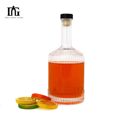 500 ml/700 ml Botella de vidrio transparente de alta calidad con tapa de tornillo