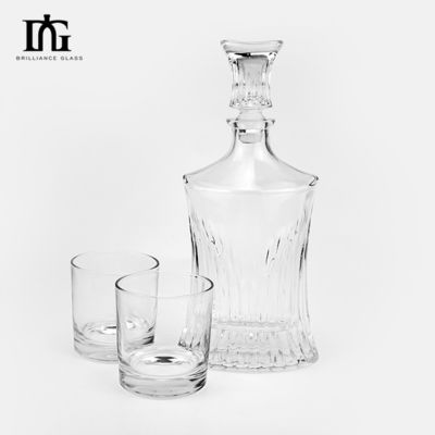 Logotipo personalizado Botella de whisky Bourbon Gin de 700 ml con diseño de botella de vidrio de vino elegante