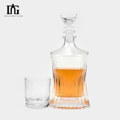 Logotipo personalizado Botella de whisky Bourbon Gin de 700 ml con diseño de botella de vidrio de vino elegante