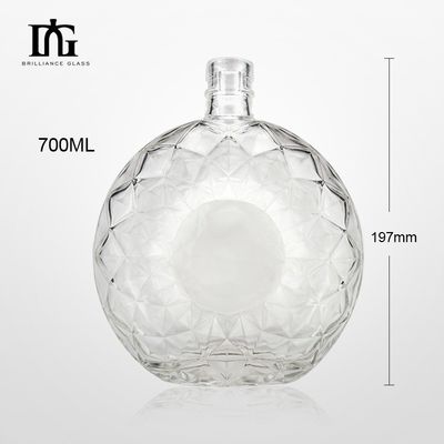 Material del cuerpo de agua mineral Diseño personalizado Liquor de sílex Xo Botella de vidrio de whisky de brandy