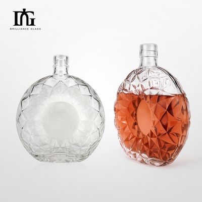 Material del cuerpo de agua mineral Diseño personalizado Liquor de sílex Xo Botella de vidrio de whisky de brandy