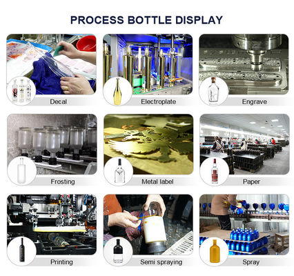 Material del cuerpo de agua mineral Diseño personalizado Liquor de sílex Xo Botella de vidrio de whisky de brandy