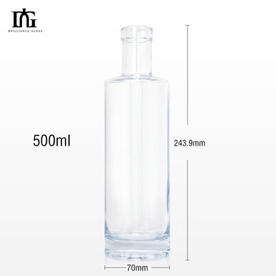 Liquor alcohólico Vodka Botella de vino de vidrio con sellado de corcho Tipo 500ml 700ml 750ml