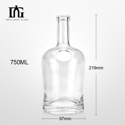 OEM/ODM aceptable Botella de vino redonda de cristal blanco con corcho de 500 ml de capacidad