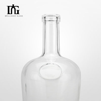 OEM/ODM aceptable Botella de vino redonda de cristal blanco con corcho de 500 ml de capacidad